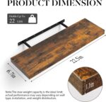 BAYKA Floating Shelves Set of 2, 22.5 inches Farmhouse Rustic Wood Wall Mounted ... - Image 4