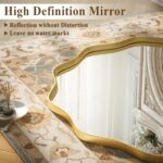 VooBang Gold Scalloped Circle Mirror, 24" Wavy Edge Round Wall Mirror with Tempe... - Image 3