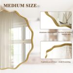 VooBang Gold Scalloped Circle Mirror, 24" Wavy Edge Round Wall Mirror with Tempe... - Image 5