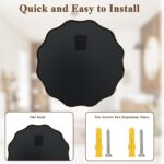 VooBang Gold Scalloped Circle Mirror, 24" Wavy Edge Round Wall Mirror with Tempe... - Image 6