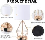 Table Lamp with USB Port, 3 Way Dimmable Touch Lamps for Nightstand, Modern Smal... - Image 6
