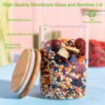 4 Pack Glass Storage Jars with Airtight Bamboo Lid, 27 OZ Glass Kitchen Canister... - Image 5
