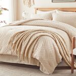 Zzlpp Queen Comforter Set 7 Pieces, Beige Bed in a Bag Queen Size, Tufted Boho B... - Image 3