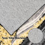 ASPMIZ Marble Area Rug 8x10 Washable Rugs for Living Room, Soft Faux Wool Black ... - Image 5