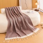 Peshtemania Premium Cotton Boho Blanket |50”x60”| Burnt Orange Fall Throw Blanke... - Image 4
