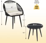 wildformers 3 Pieces Bistro Set, Woven Rope Chair with Cushions, All Weather Pat... - Image 5