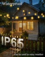 50ft-Solar-Powered-Lights-Outdoor-Waterproof-String Lights-Outside-Patio-Yard-Ga... - Image 3