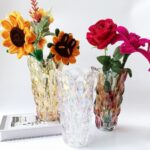 Heavy Glass Flower Vase Thickened 3.5lb 9.5inch Sparkle vase Bohemian Style, for... - Image 5