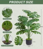 florisso 28" Artificial Monstera Plant Tall Fake Faux Plants Indoor Outdoor Tree... - Image 4