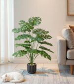 florisso 28" Artificial Monstera Plant Tall Fake Faux Plants Indoor Outdoor Tree... - Image 5