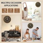 Glow in The Dark Silent Wall Clock，12 Inch Wood Grain Battery Operated Non-Ticki... - Image 5