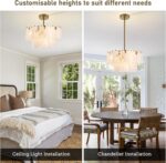 KELUOLY Modern Gold Chandeliers, 17.7" Luxury Cloud Glass Light Fixture, 2-Layer... - Image 6