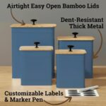 Kitchen Canisters for Countertop Set of 4 with Customizable Chalkboard Labels & ... - Image 3