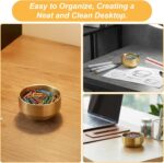 Paper Clip Holder for Desk Stainless Steel Paperclip Holder Round Gold Office De... - Image 6