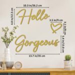 Hello Gorgeous Metal Wall Art Decor Gold Modern Hello Gorgeous Signs Farmhouse M... - Image 6