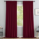 Yakamok Velvet Curtains 84 inches 2 Panels - Luxury Room Darkening Wine Red Curt... - Image 9