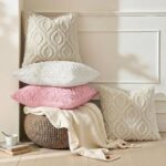 decorUhome Throw Pillow Covers 18x18 Inch Set of 2, Soft Plush Faux Wool Beige S... - Image 5