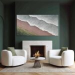 SHEYOYE Green Abstract Wall Art and White Textured Canvas Wall Decor | Modern Wa... - Image 4