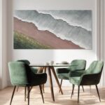 SHEYOYE Green Abstract Wall Art and White Textured Canvas Wall Decor | Modern Wa... - Image 5