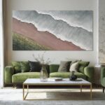 SHEYOYE Green Abstract Wall Art and White Textured Canvas Wall Decor | Modern Wa... - Image 7