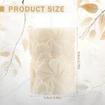 Threlaco Flower Pillar Candle Sculptured Ribbed Pillar Candle 3.8 x 2.6 inch Han... - Image 3