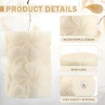 Threlaco Flower Pillar Candle Sculptured Ribbed Pillar Candle 3.8 x 2.6 inch Han... - Image 4