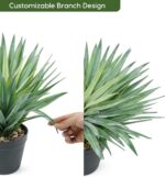 Velener Artificial Agave Plant in Black Pot with Real Stone Pebbles, Large Fake ... - Image 5