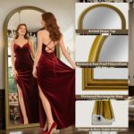 71"x32" Elegant Vintage Arched Full Length Mirror with Stand, Luxury Large Full ... - Image 3