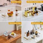 12"x16" Clear Acrylic Serving Tray with Golden Handles, Sturdy Huge Capacity Acr... - Image 5