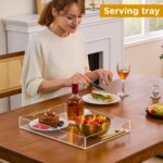 12"x16" Clear Acrylic Serving Tray with Golden Handles, Sturdy Huge Capacity Acr... - Image 6