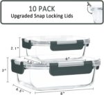 [10-Pack] Glass Meal Prep Containers with Lids, MCIRCO Food Storage Containers w... - Image 3