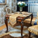 Luxury Velvet Gold Table Runner 72 Inches Long with Vintage Damask Jacquard Desi... - Image 4