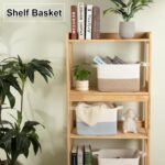 OIAHOMY Woven Storage Basket for Shelves, Rectangle Cotton Rope Baskets for Orga... - Image 3