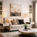 Maxax Luxury Marble Table Lamp for Living Room, 25" Brown Bedside Lamp with Gold... - Image 5