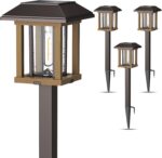 XMCOSY+ 4-Pack Solar Pathway Lights Outdoor, 25 Lumens Vintage Edison LED Landsc... - Image 3