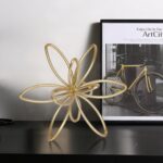 Gold Metal Sculpture Decoration Geometric Sphere Decor Modern Abstract Cube Figu... - Image 4