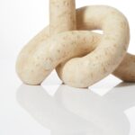 DN DECONATION Knot Shaped Taper Candle Holders - Travertine Resin Candlestick Ho... - Image 8