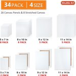 Shuttle 34-Pack Art Canvas for Painting, Multi-Size Stretched Canvas & Canvas Pa... - Image 3