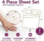 TEXAS LINEN CO. 100% Egyptian Cotton Sheets King Size Set - 1200 Series Star Sle... - Image 5