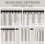 QJmydeco 100% Blackout Curtains for Bedroom, 100 Inch Living Room Faux Linen Des... - Image 4