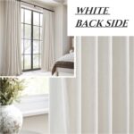 QJmydeco 100% Blackout Curtains for Bedroom, 100 Inch Living Room Faux Linen Des... - Image 5