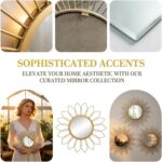 Boho Sunburst Wall Mirror Set of 3, 12 Inch Round Antique & Modern Metal Wall Ar... - Image 5