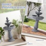 Grepatio Italian Outdoor Water Fountain, 3 Tiers Bubbler Garden Waterfalls Fount... - Image 6