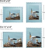 11x14 Picture Frame with Mat for 8x10, Wavy Edge Wooden Real Glass Photo Frame f... - Image 5