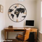 Pytha Sight 24 Inch Large Wall Clock,Modern Decorative Big World Map with Vintag... - Image 6