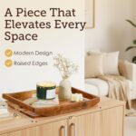 Solid Acacia Wood Tray - Large Breakfast in Bed & Coffee Table Wooden Tray - Foo... - Image 4