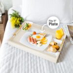ATZYmolin 17" x 12" Wood Serving Tray with Gold Polished Metal Handles, Home Dec... - Image 4