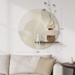 3D Textured Neutral Abstract Wall Art Decor With Shelf, Boho Beige and Brown Art... - Image 5