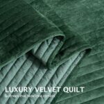 Luxury Velvet Quilt Set King Size 3 Pieces，Soft Cozy Oversized Striped Velvet Co... - Image 4