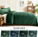 Luxury Velvet Quilt Set King Size 3 Pieces，Soft Cozy Oversized Striped Velvet Co... - Image 7